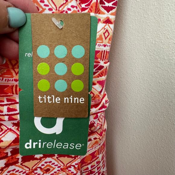 NEW Title Nine Breeze Frances Dress Double V Aztec Print Jo'Berg Pink Orange M - Picture 9 of 14